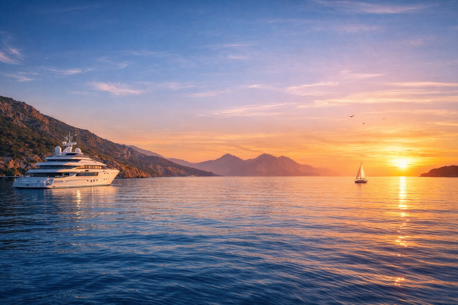 Superyacht at sea
